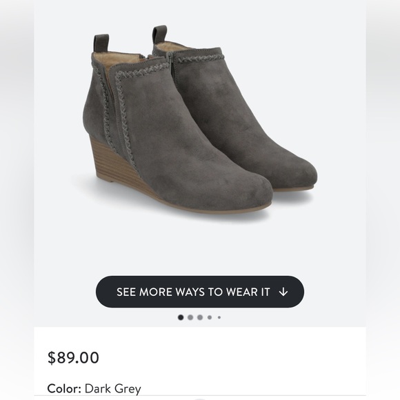 NEW! Women's Gray Wedge Booties - Size 10 DV8 Blythe Whipstitch - Picture 2 of 5